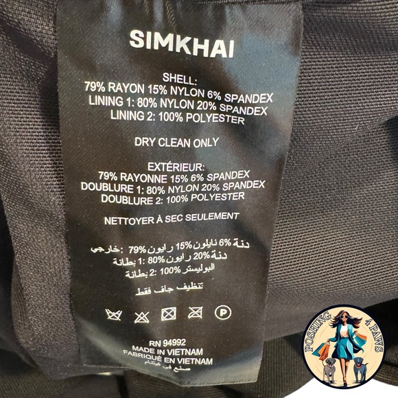 SIMKHAI Luminita Wrap Front Formal Stretch Jersey Mini Dress in Black Size 6 - Picture 13 of 14